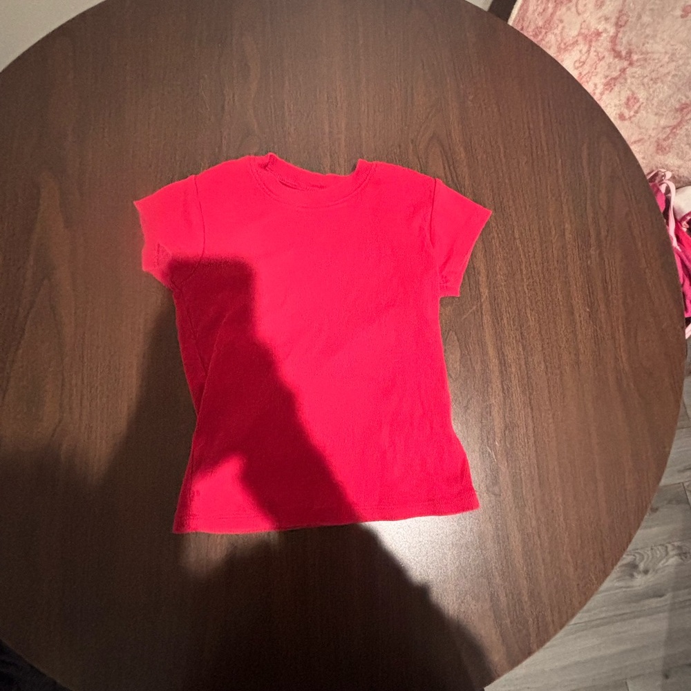 Harlow Red Crop Top - Short Sleeve Crew Neck